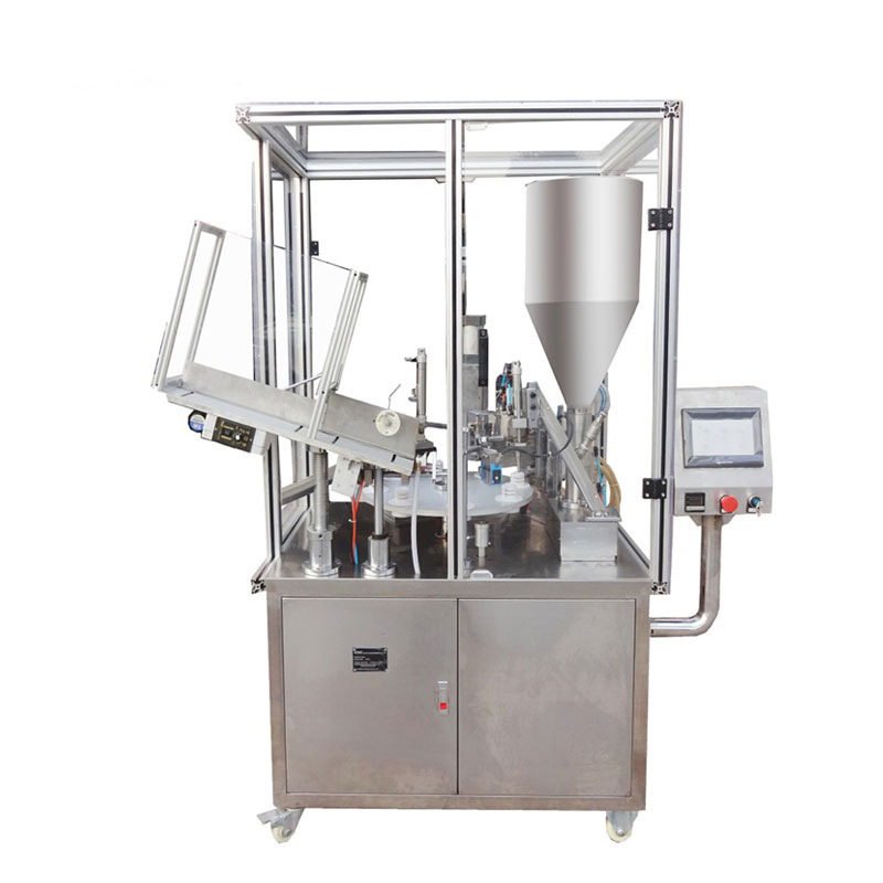 全自动牙膏灌装封尾机 50型号 适用铝管塑料管折尾热封灌装