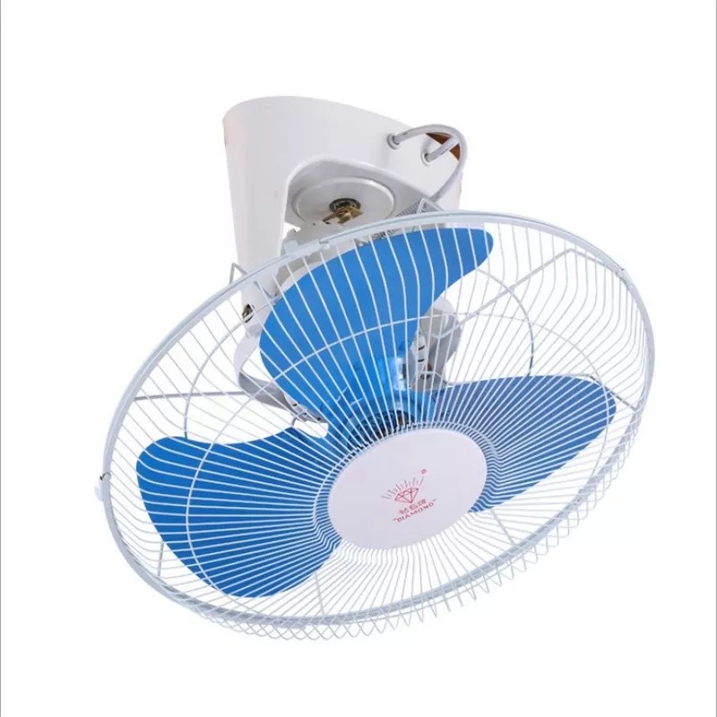 批发钻石牌16寸楼顶扇360度铁三叶摇头吊扇宿舍学校工程吸顶风扇