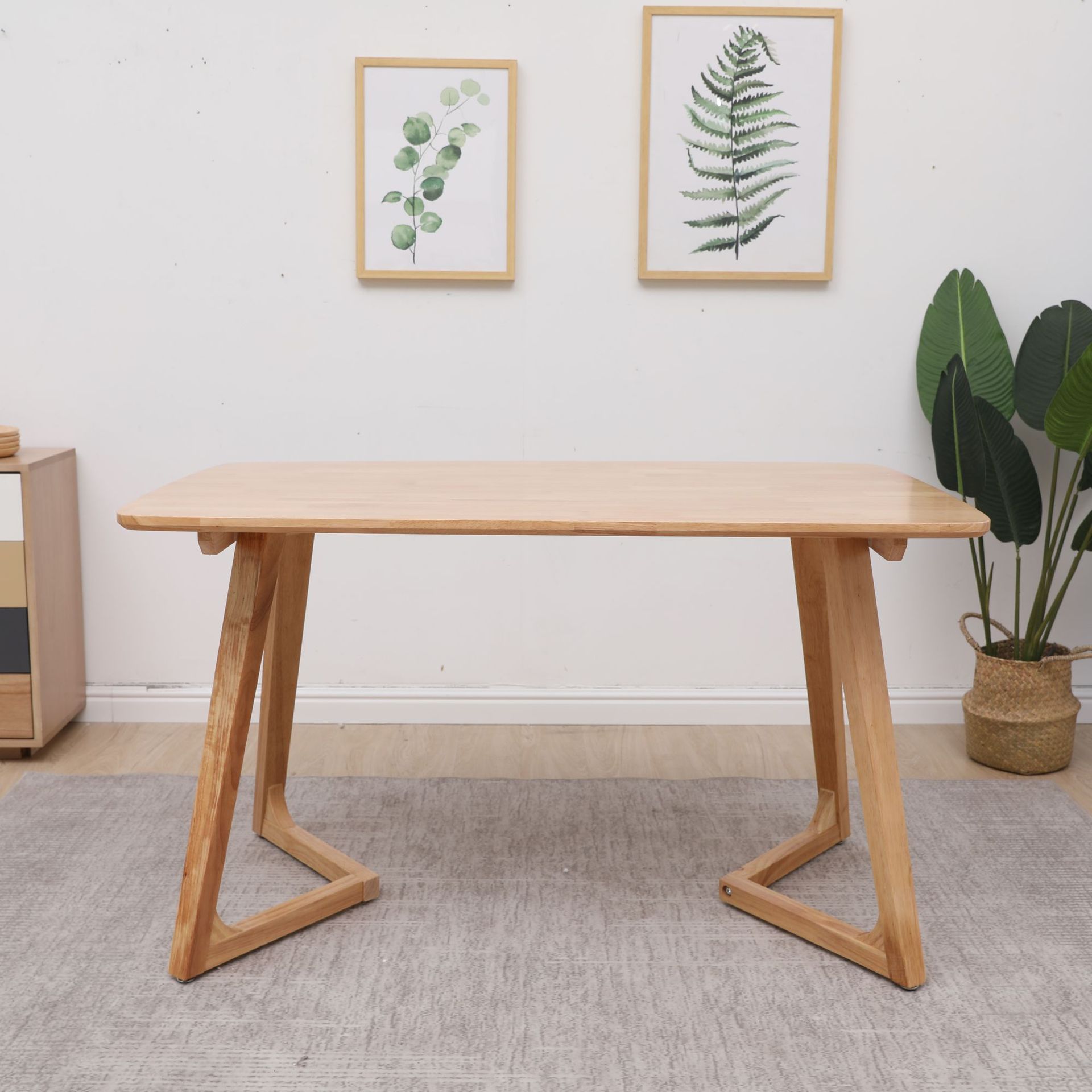 厂家直销 北欧实木长方桌 现代时尚z型腿餐桌 创意多功能电脑桌