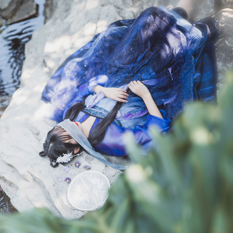 山海集北极星汉服女星空超仙学生齐腰襦裙菩提雪国风满天星古装