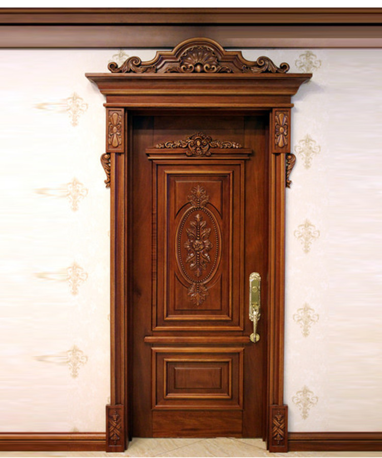 全原木红橡木门订制简约欧式雕花实木门 房间卧室门卫生间门定做