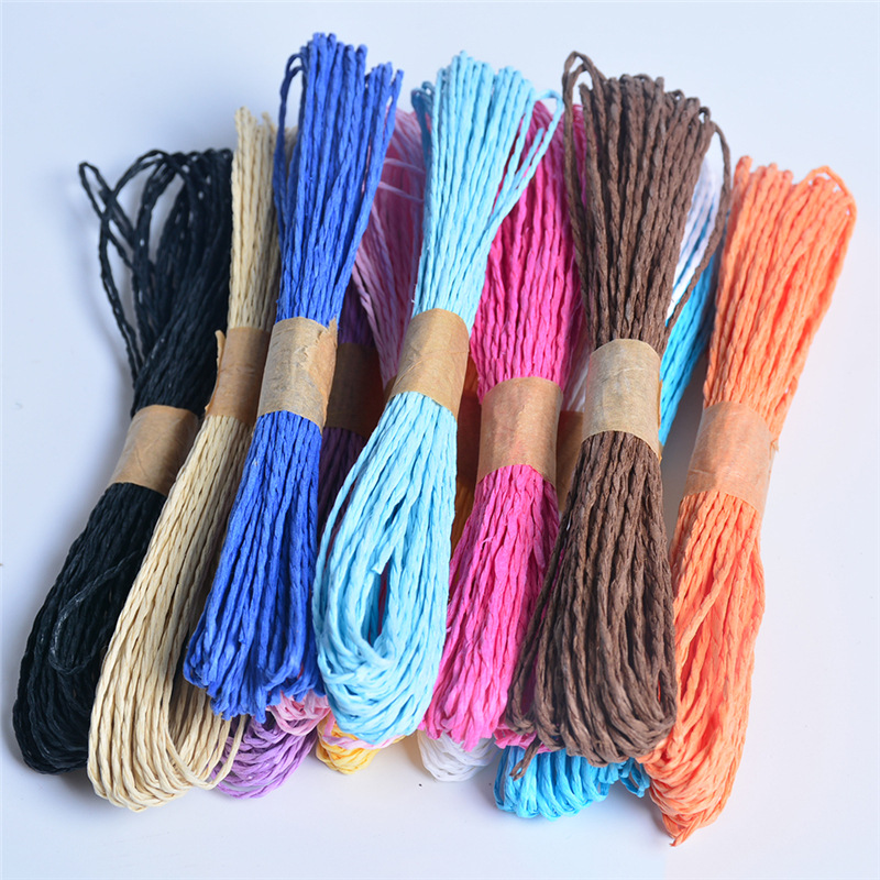 厂家供应彩色双股编织纸绳 diy幼儿园编织美术材料 天然纸绳吊牌