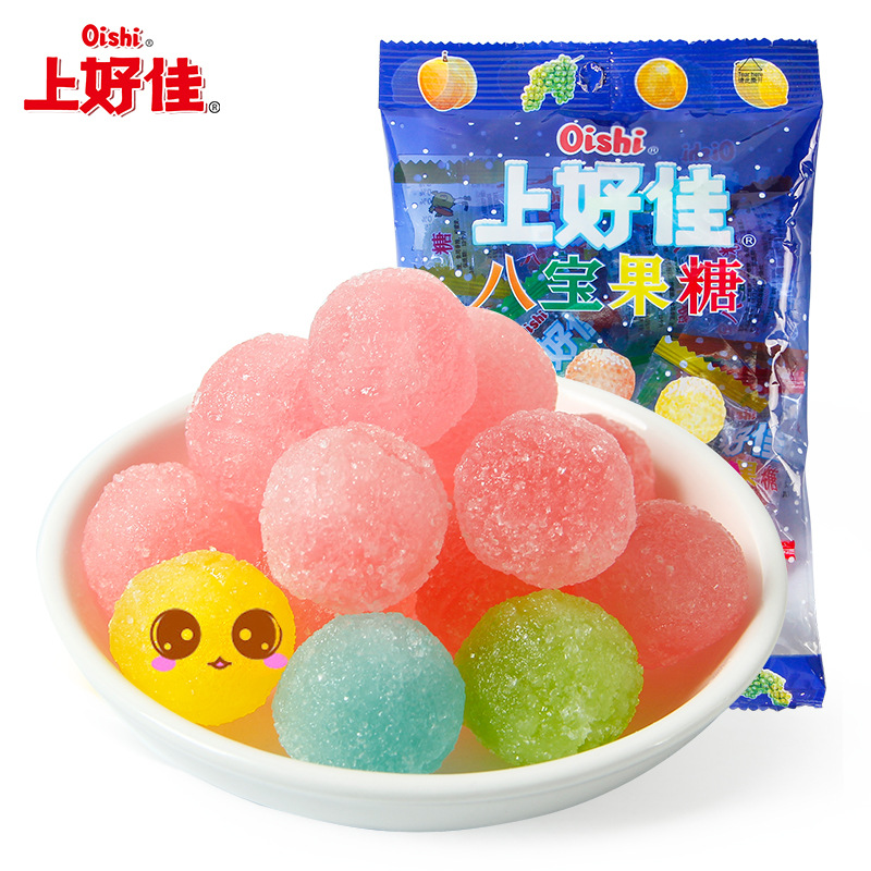 上好佳糖果八宝糖500g袋水果硬糖结婚喜糖儿童糖果小卖部零食批发