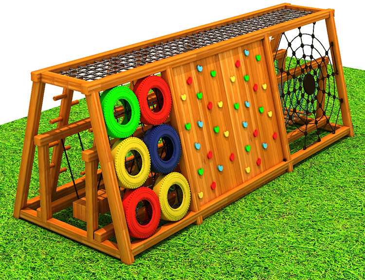 幼儿园户外木质儿童攀爬架 拓展训练游乐设施组合 室内攀岩墙定做