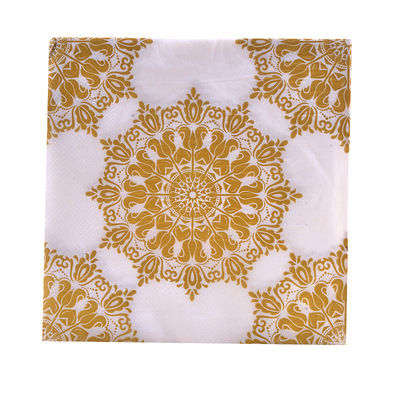 厂家直销金色印花餐巾纸彩色餐垫纸酒店宴会纸20张口布派对纸定制