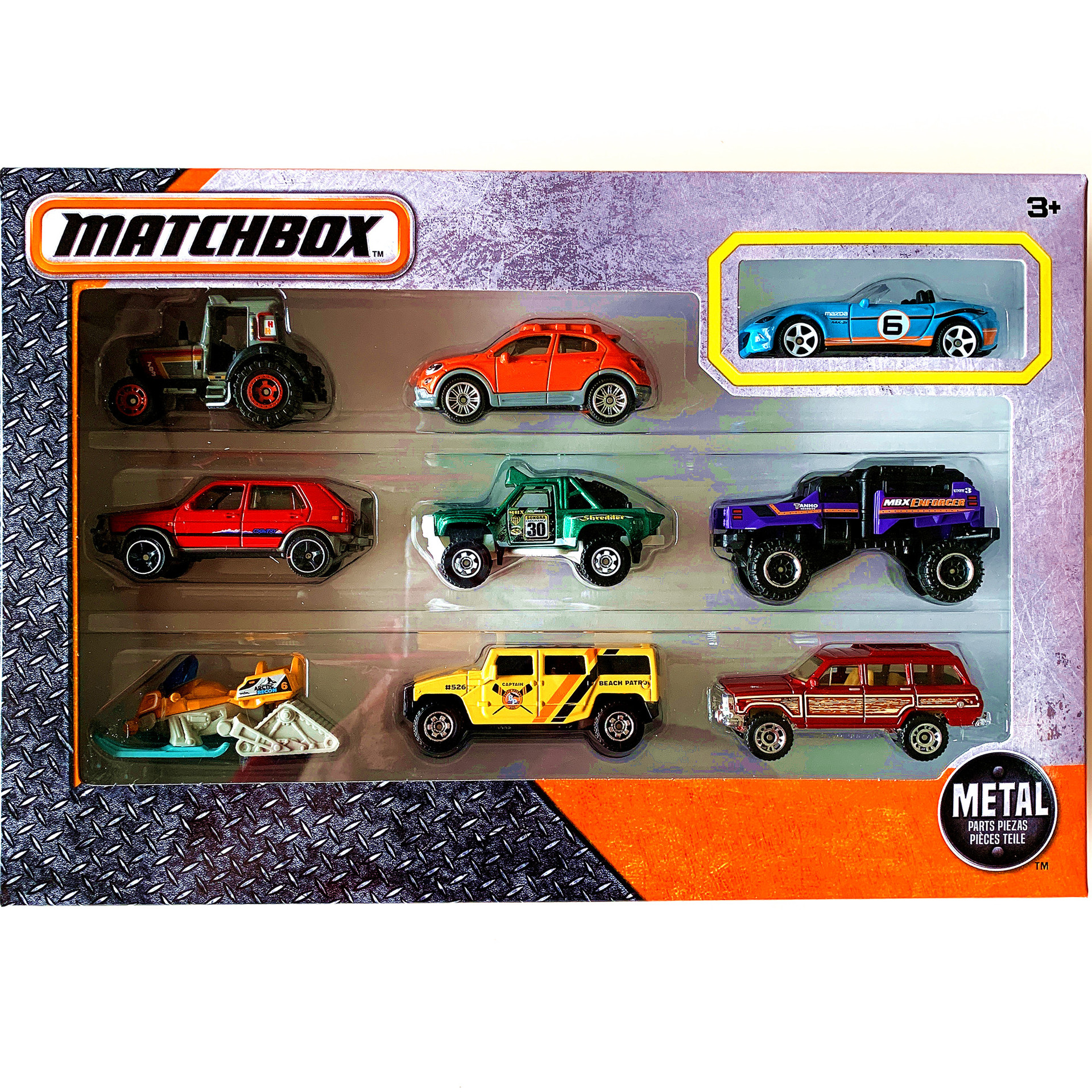 美泰火柴盒matchbox小跑车x7111城市英雄交通合金车模9辆装9f批次