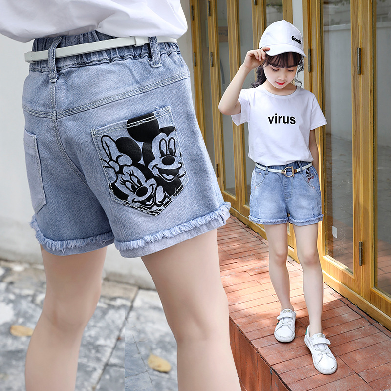 女童短裤2021夏装新款韩版热裤中大童洋气外穿牛仔裤儿童休闲裤子
