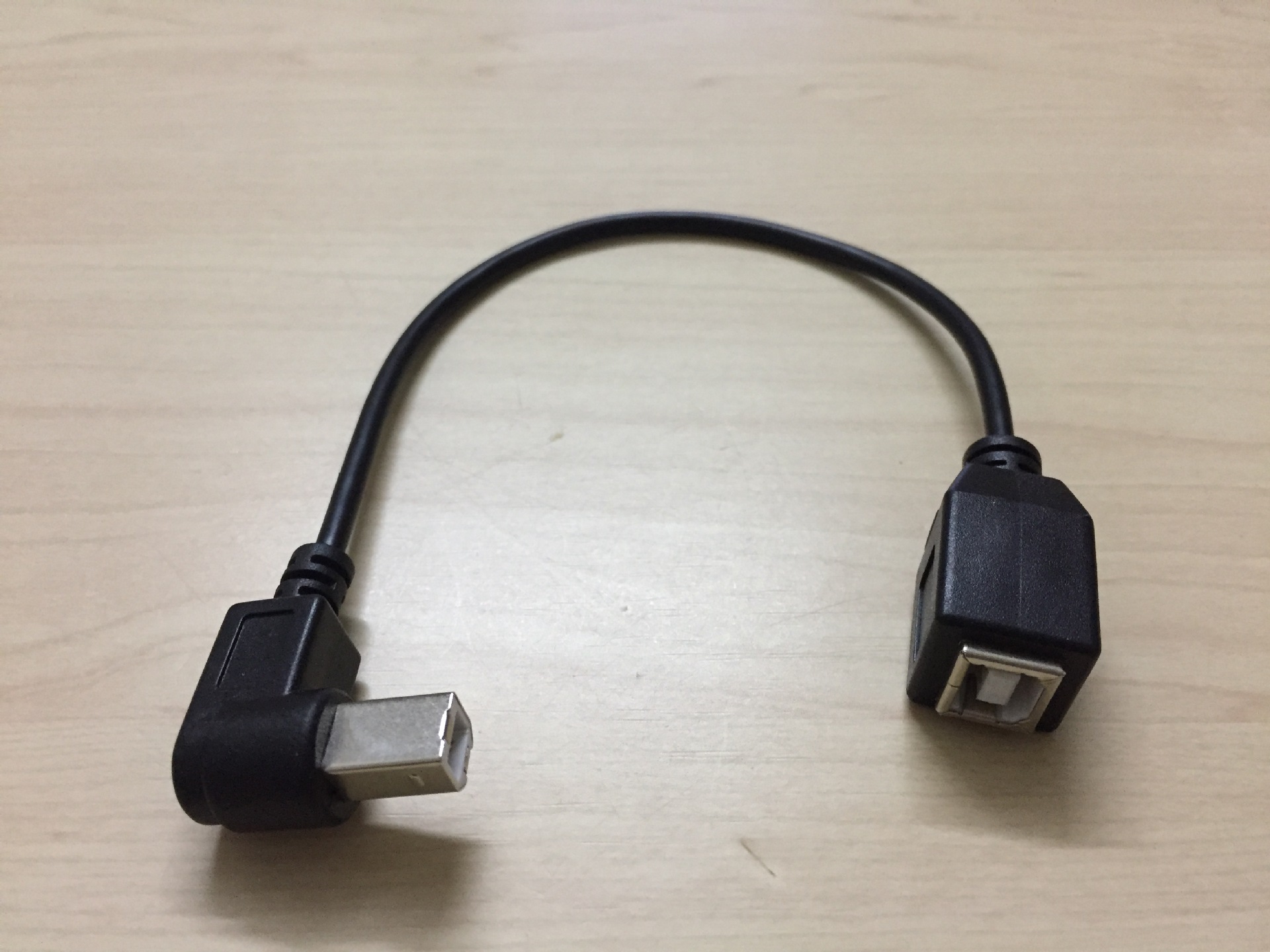 0打印延长线b公对b母方口线90度连接线bm转接数据线