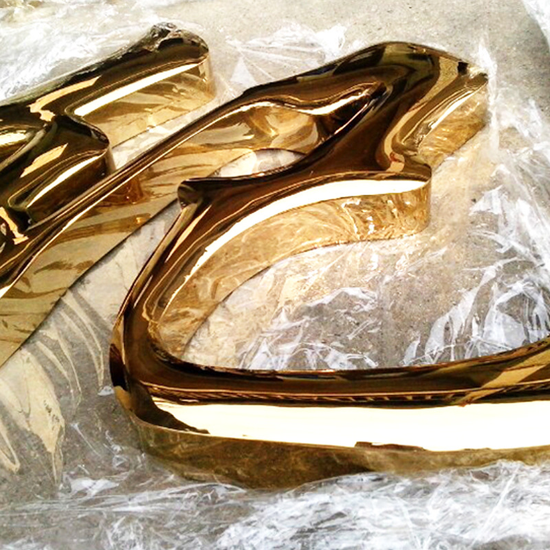 定制不锈钢钛金平面字精工电镀钛金字 烤漆电镀钛金不锈钢字