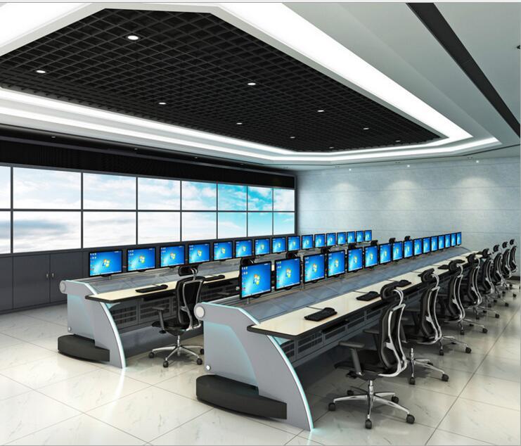 广州安防监控设备控制台厂家定制指挥中心调度工作操作台平面双联