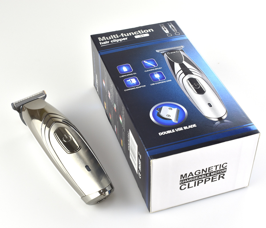 跨境新款hair clipper油头电推剪复古雕刻usb充电理发器发廊推子