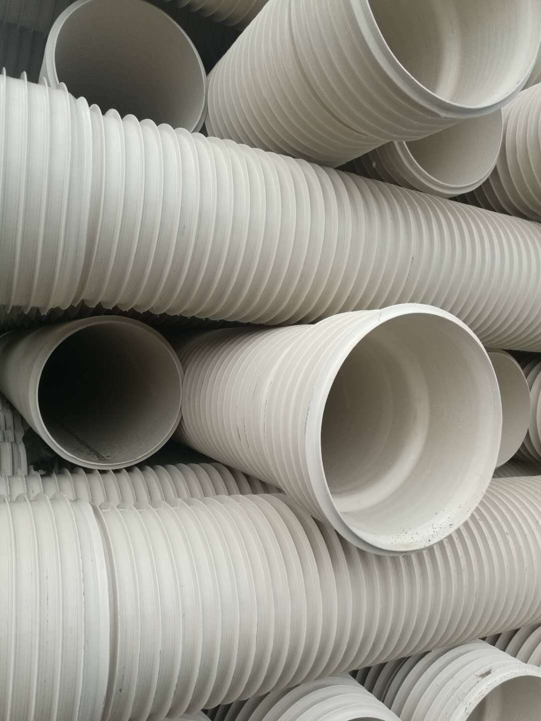 白色加筋管 dn150 pvc塑料排污管 聚氯乙烯加筋管材