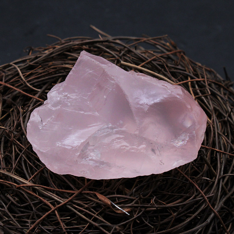 明轩鸿水晶碎石天然粉晶原石摆件芙蓉石原矿标本大颗粒毛料