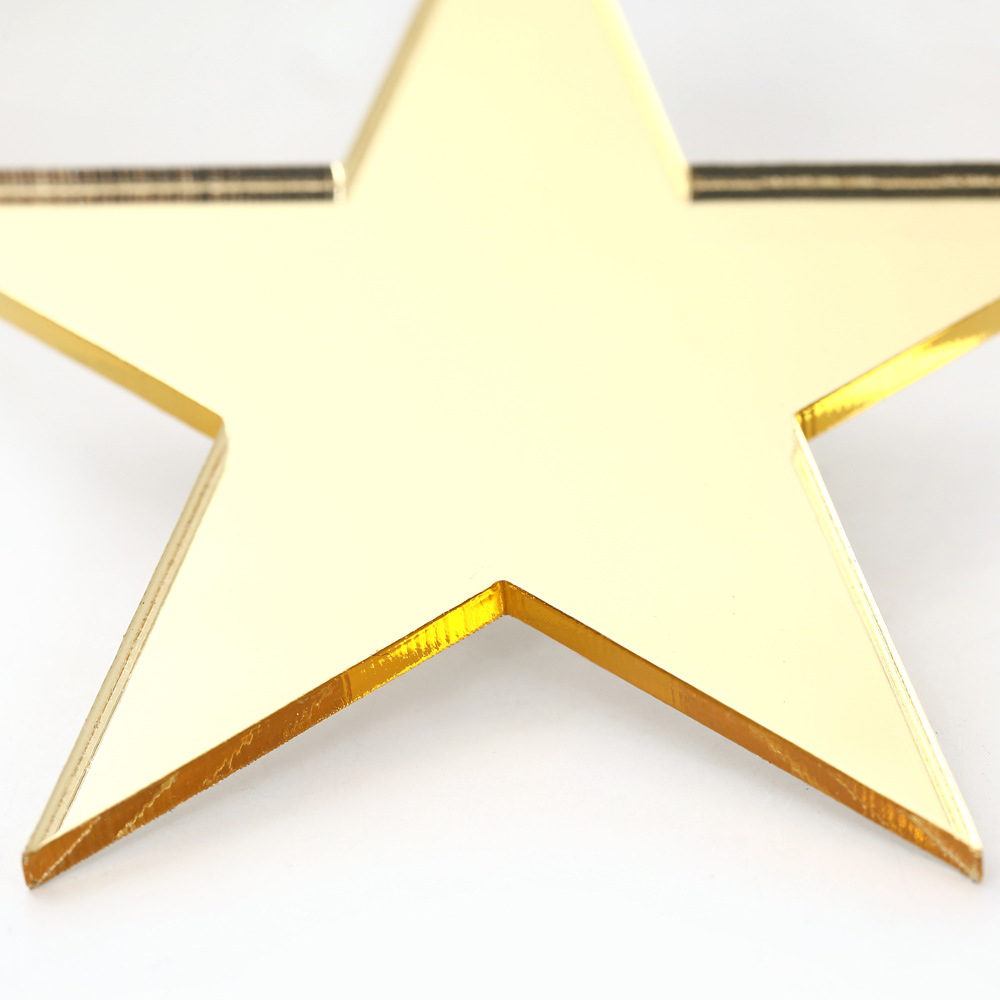 欧美热卖2019潮款时尚金色亚克力五角星耳环创意百搭长款耳钉耳饰