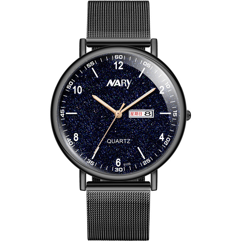 nary/耐瑞 网红爆款手表简约防水夜光双历手表男士石英表厂家直销