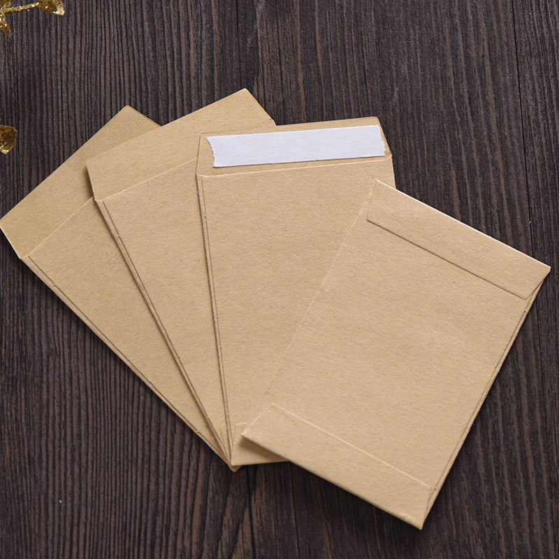 复古牛皮纸小信封定做封口双面胶封口信封 空白无字信封6*9通用卡