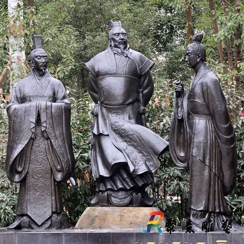 玻璃钢仿铜三曹雕塑树脂古代历史名人曹操曹植曹丕人物雕塑像摆件