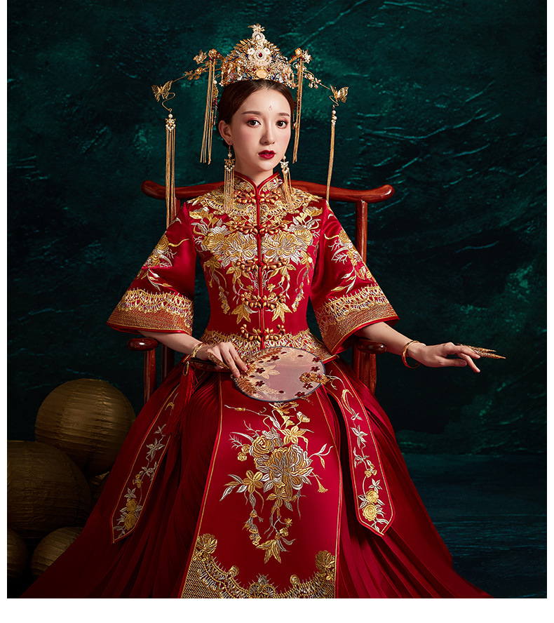 秀禾服新娘2020新款龙凤褂结婚出阁服中式婚纱礼服古装嫁衣秀禾夏