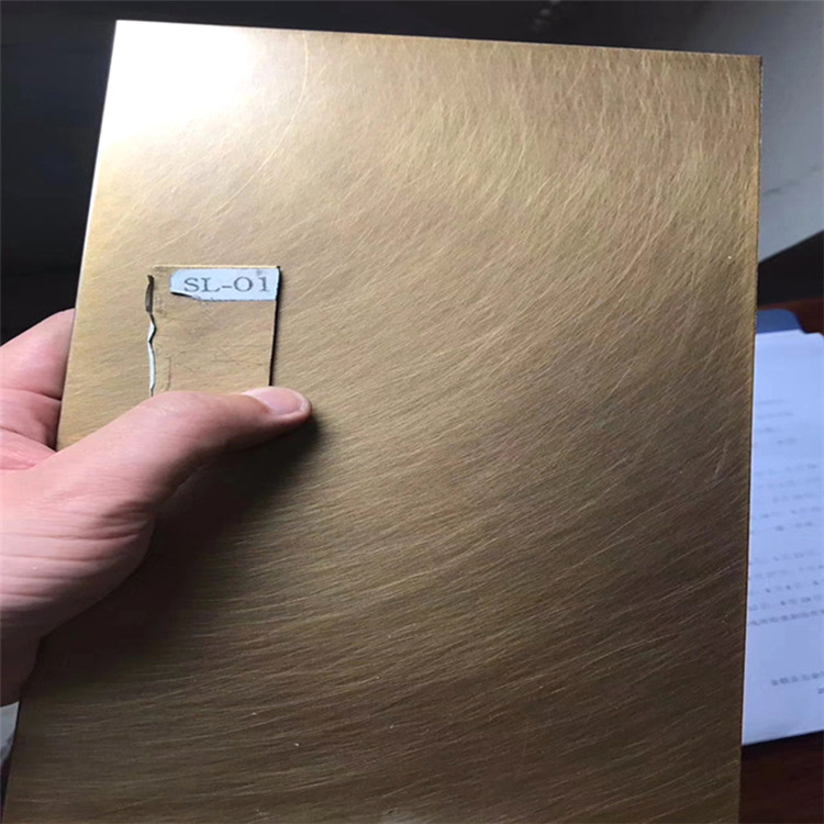 不锈钢乱纹黄古铜 不锈钢镀铜板轨道交通卫生洁具装饰板厂家供应