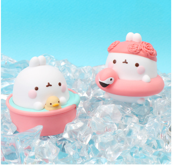 潮玩 韩国正品 molang兔 盲盒 夏日海边扮装 土豆兔 公仔手办摆件