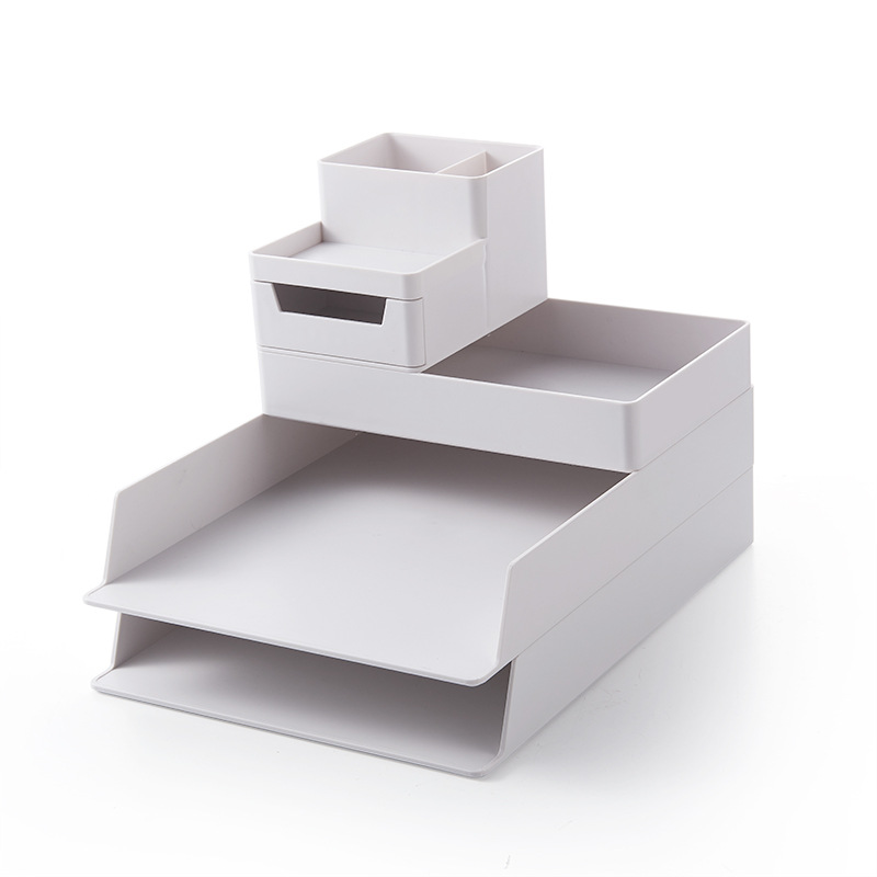 Stand-up Office Drawable File Storage Box A4 Storage Box Desktop Plastic Drawer Stationery Shelf