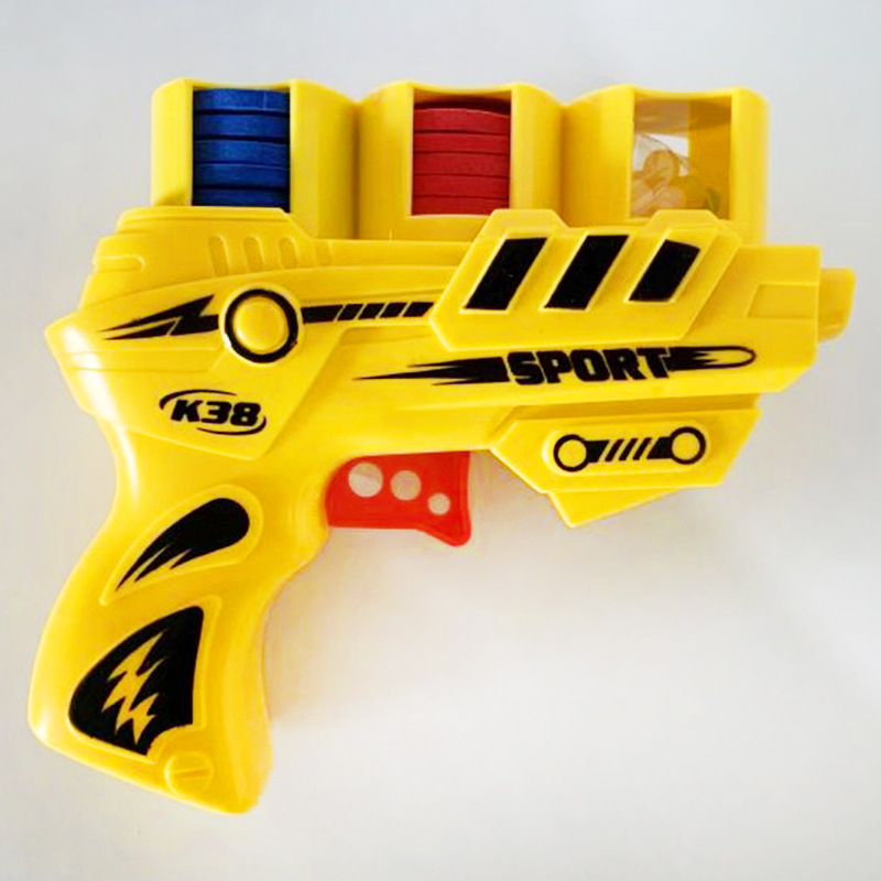 厂家批发新款户外休闲玩具 装糖儿童亲子互动玩具枪 飞碟枪软子弹