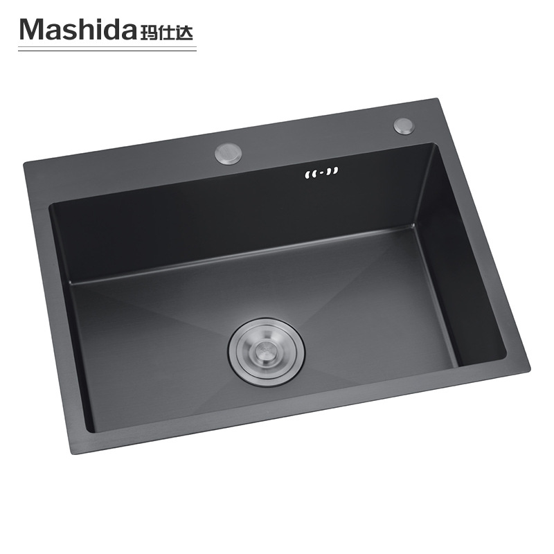 Black Diamond Stainless Steel Sink Kitchen Sink Vegetable Basin Handmade Single Sink 5545