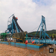 河道挖沙选金设备 抽沙淘金平台 链斗式砂金淘洗船生产厂家