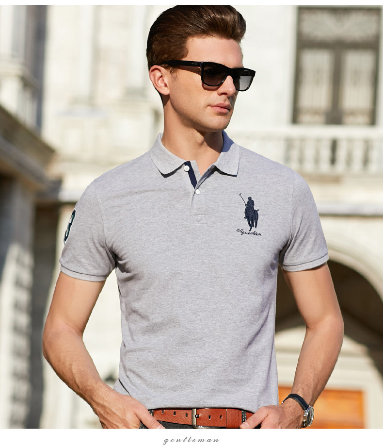 gerliovooe男装 19年夏季新款男式t恤纯色纯棉polo男士短袖t恤男