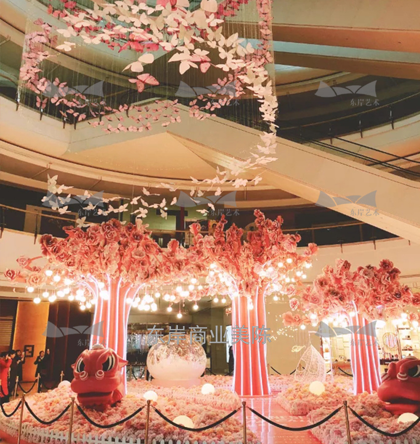 商业灯光展示春节美陈新年活动艺术装饰商场中庭氛围布置专业定制