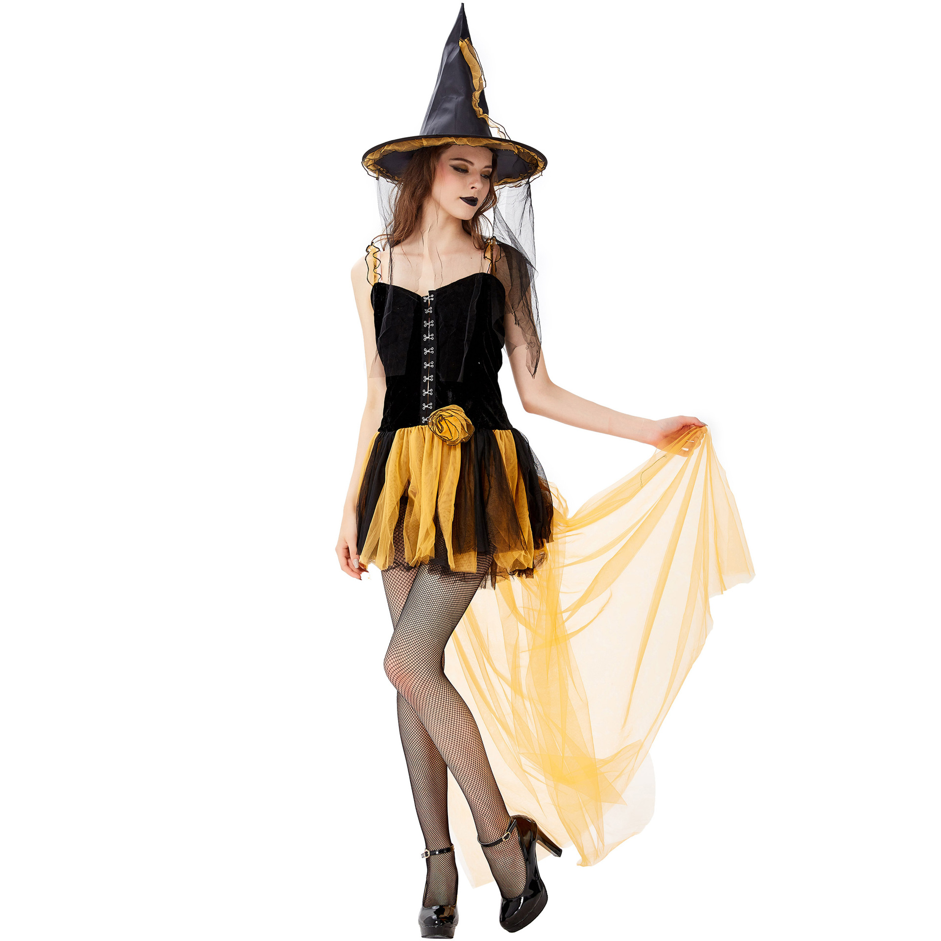 s-l性感恶魔斗篷女巫服 欧美女士万圣节服装 角色扮演衣服 巫婆装