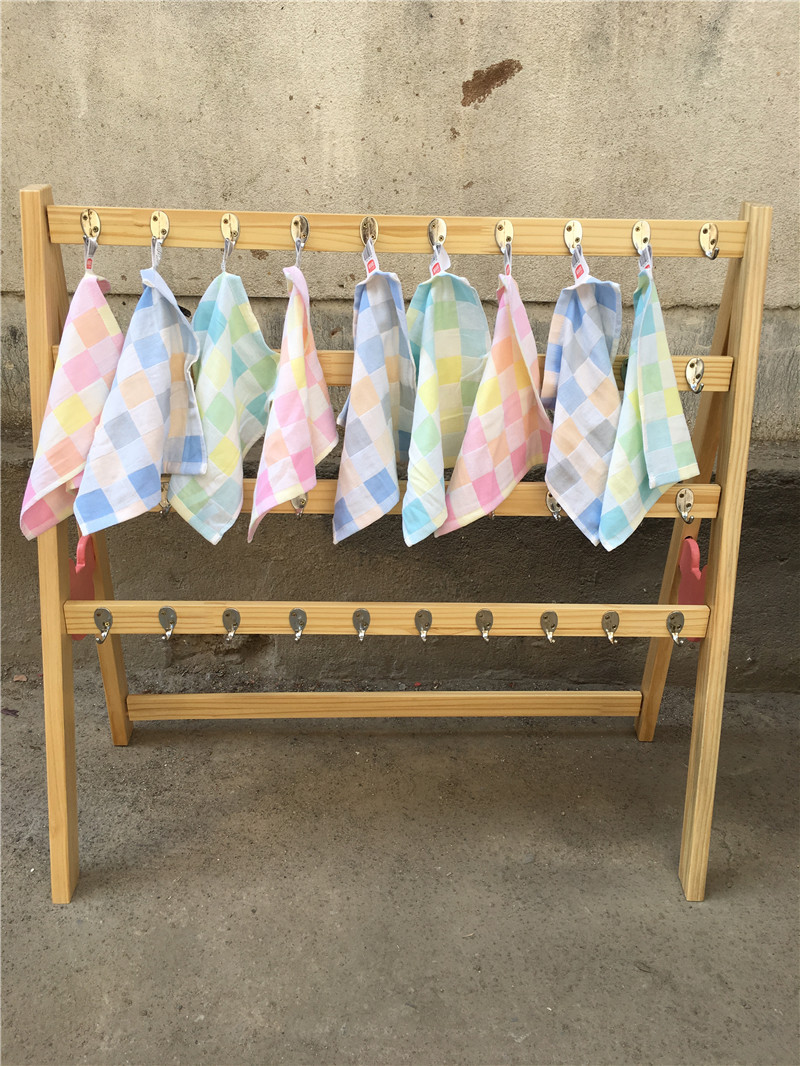 幼儿园专用实木毛巾架移动落地毛巾架小毛巾小方巾面巾小手帕