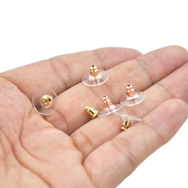 Anti-Drop Earplug Earring Clasp Non-Slip Plastic Frisbee Bullet Color Retention Ear Stud Plug Film UFO Ear Cap Ornament Accessories