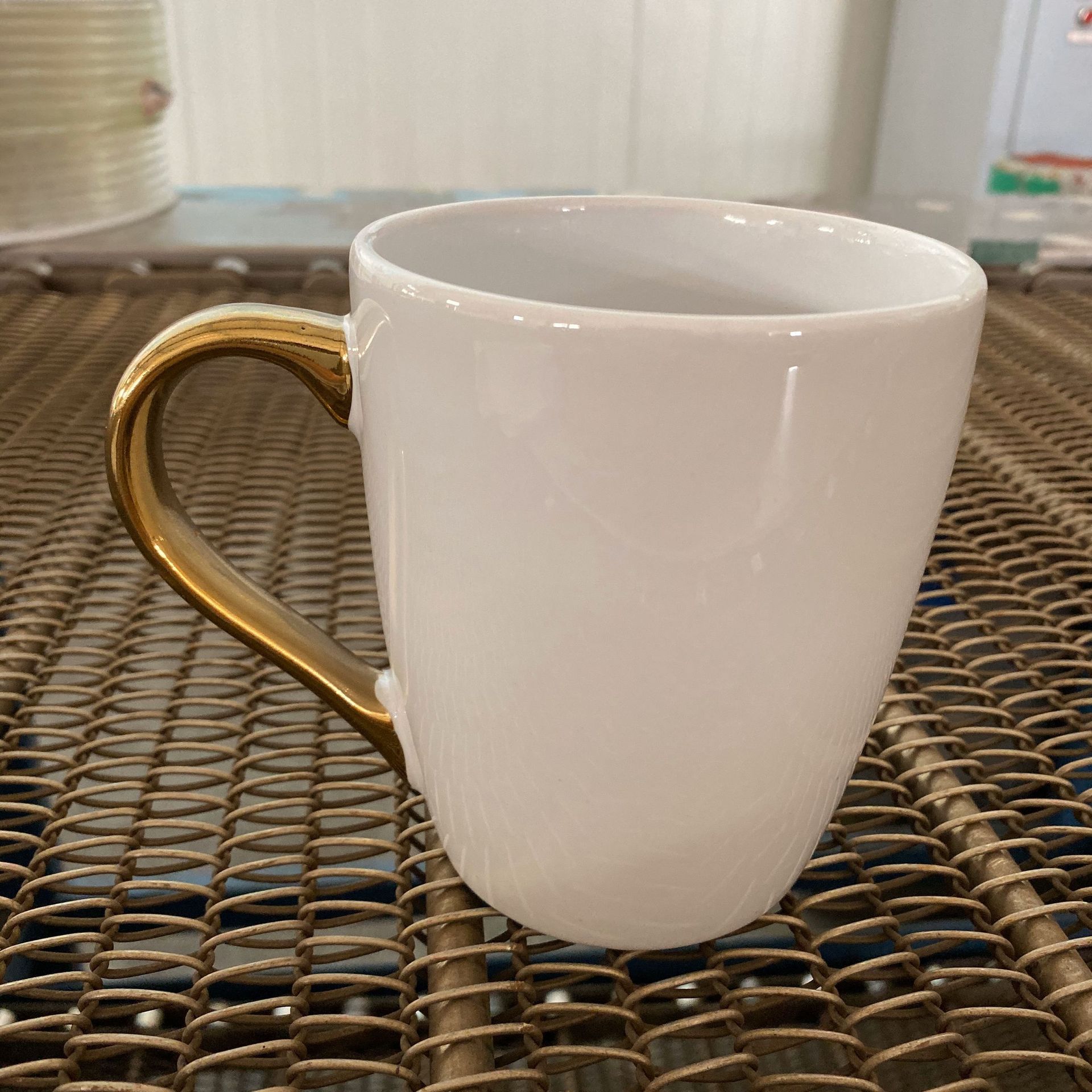 定做镀金把手陶瓷杯马克杯 银色把手陶瓷马克杯 白金色手柄马克杯