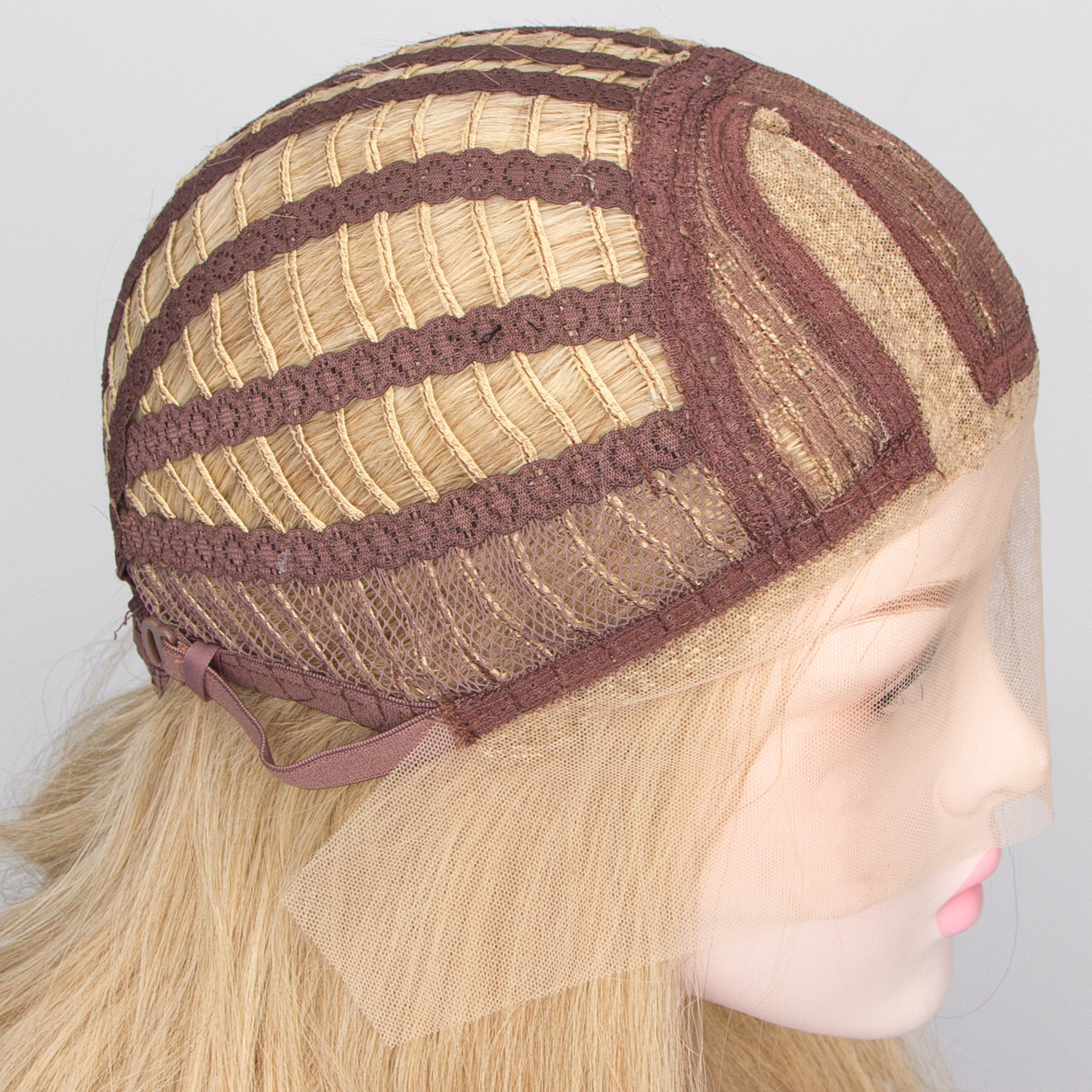 前蕾丝网假发 阻燃高温丝 渐变色长卷发 侧分手织假发 来图打样