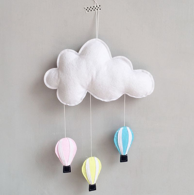 ins北欧风毛毡儿童帐篷装饰墙面云朵挂饰儿童房装饰墙饰