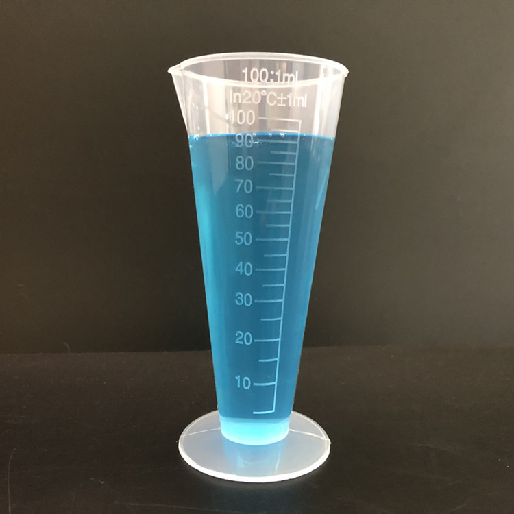 直销100ml毫升锥形精准刻度量杯塑料量水杯实验测量杯小杯子量筒