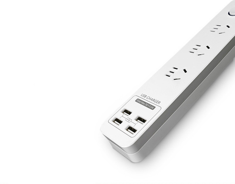 南岛usb插座家用多功能智能漏电保护充电插排总长1.8米3插位