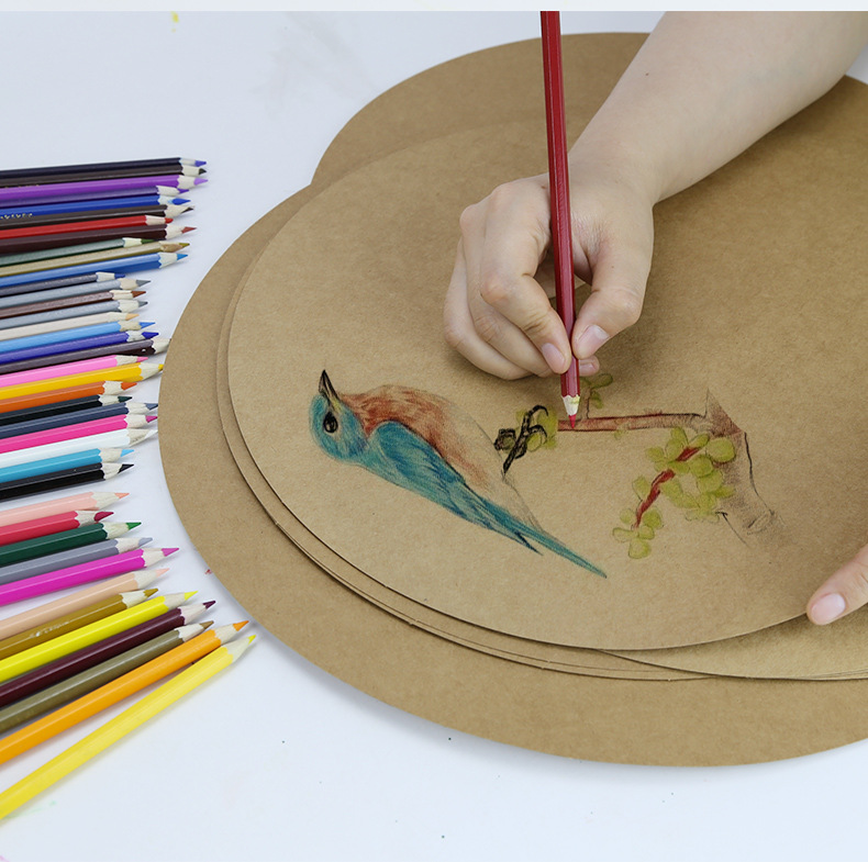 加厚圆形牛皮纸手绘制作圆卡纸素描绘图彩铅用纸美术diy手绘硬卡