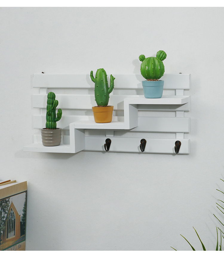 创意木质钥匙挂架门后玄关墙上收纳装饰置物架客厅房间店铺装饰品