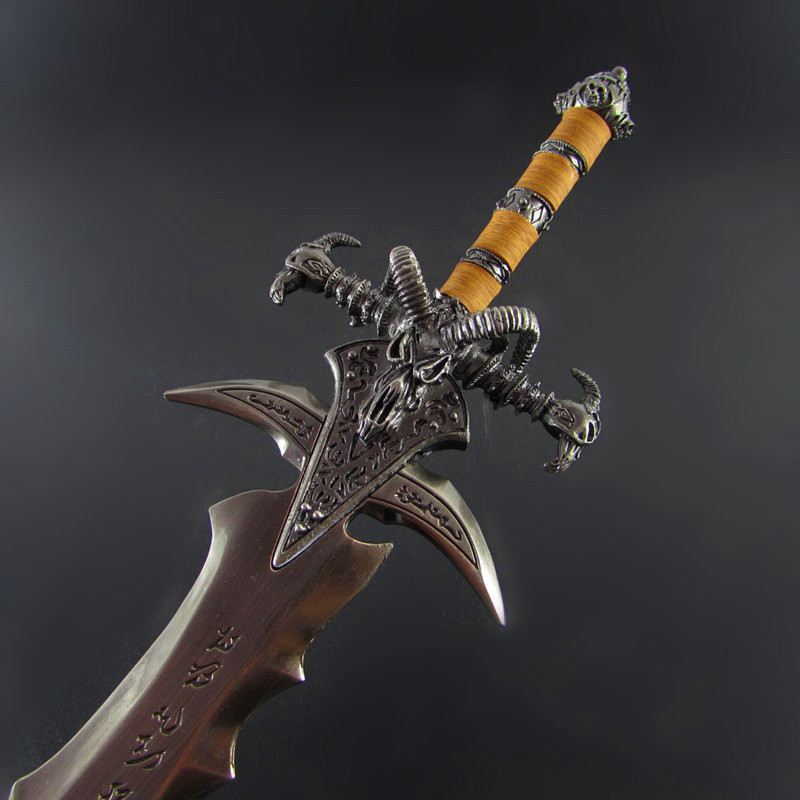 魔兽世界游戏周边 wow巫妖王霜之哀伤龙骨剑27cm全金属刀剑模型