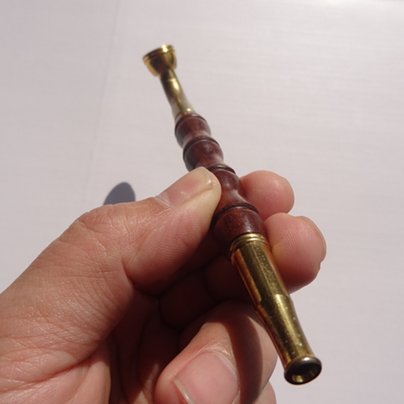 2019款雕刻竹节过滤烟杆.双用吸烟锅过滤芯可反复拆装清洗长烟斗