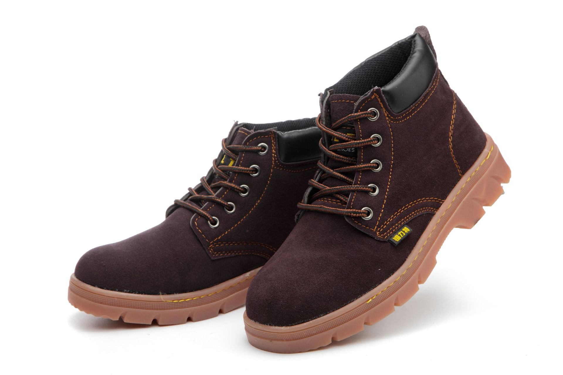 批发翻毛劳保皮鞋高帮防砸防刺穿翻毛牛皮发全防护鞋工作鞋