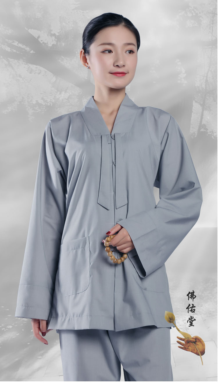 佛教用品海青居士服女款中国风禅意禅修服男套装纯棉盘扣棉麻僧服