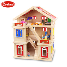 Onshine升级儿童三层娃娃屋玩具房子大型别墅女孩过家家diy玩具屋
