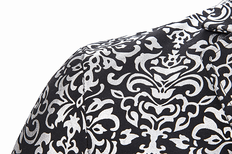 西服修身男士花纹烫金印花西装礼服演出服外套 x82