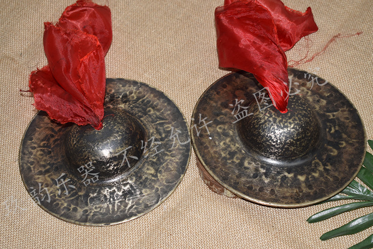 专业15公分全手工青铜黑钹仿古老式黑铙钹京镲小帽镲道教法器水镲