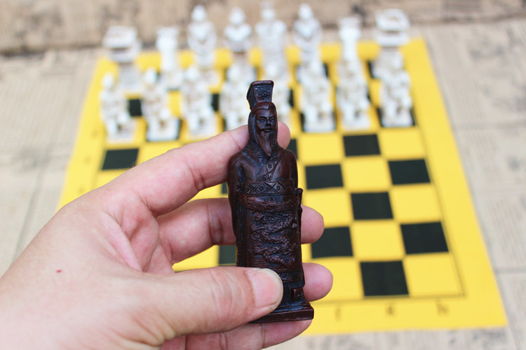 仿古国际象棋大号棋子皮革棋盘西安兵马俑棋子人物造型亲子礼品