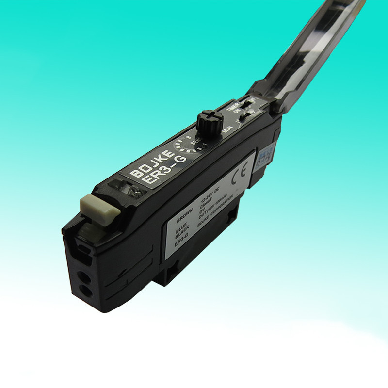 bojke博亿er3-g型光纤传感器放大器配对射反射250mm喷码机感应头