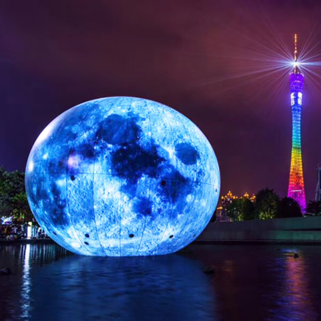 led景观灯 悬挂月球灯 充气大型发光月亮灯 节日装饰亮化灯